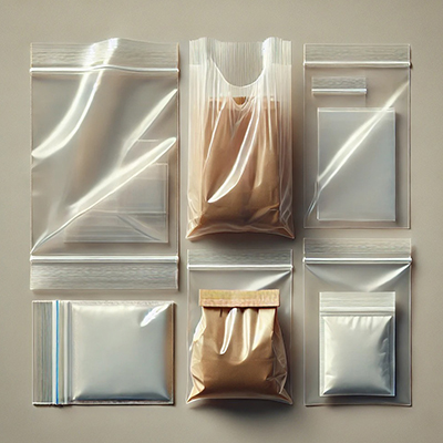 zip bags / snap closure